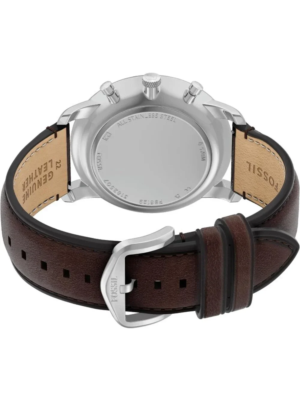 Men's Brown Silver Gunmetal Neutra Quartz Stainless Steel Chronograph Watch